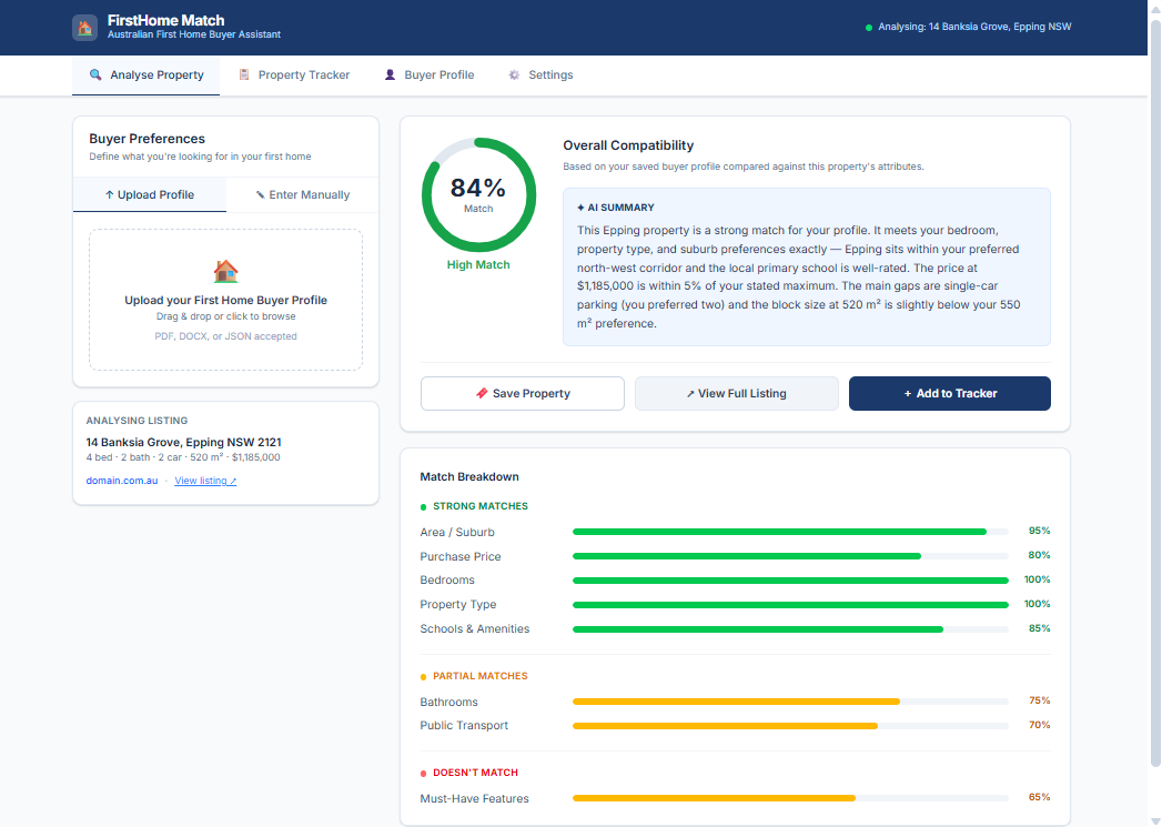 FirstHomeMatch project preview