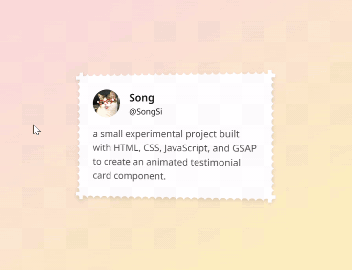 Interactive Testimonial Card project preview